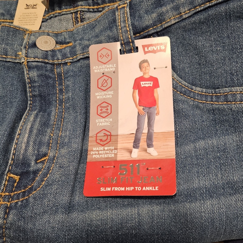 NEW Levi's 511 Boys Performance Slim Fit Size 20 (30/32) Straight Leg Jeans - Picture 5 of 8